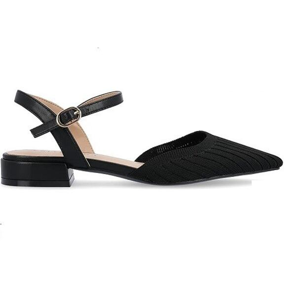 Journee Collection Women's Ansley Medium and Wide Width Flats, Black Size 9.5M - Picture 2 of 3